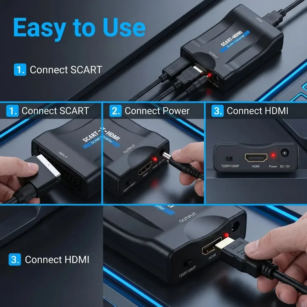 SCART To HDMI-Compatible Conve - Scart To Hdmi 评论和价格